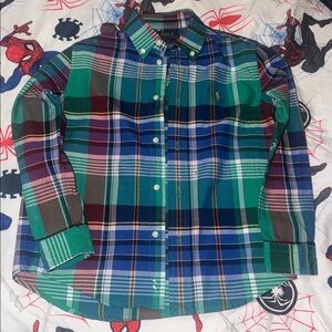 Ralph Lauren Blue and Green Plaid Shirt